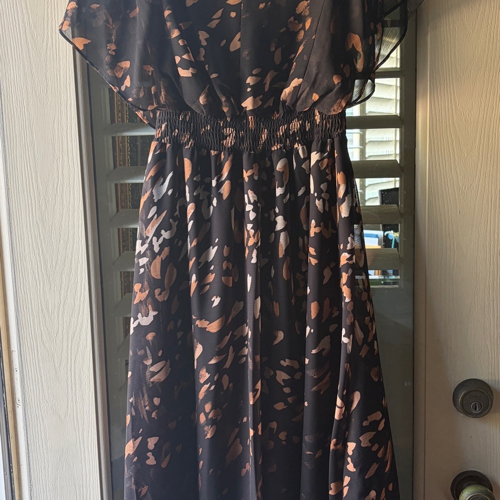 DKNY Black and Brown Maxi Dress - Picture 4 of 9